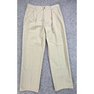 Woolrich Pants Mens 36x30 Beige Straight Leg Khaki Chino Pleated